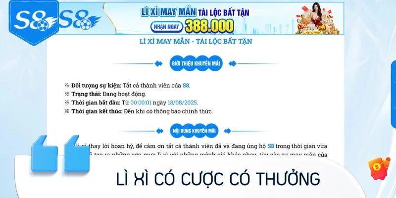 Lì Xì Mỗi Ngày Có Cược Có Thưởng - Quà Tri Ân Không Giới Hạn