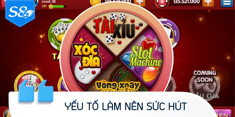 Các yếu tố then chốt làm nên sức hút của tài xỉu S8
